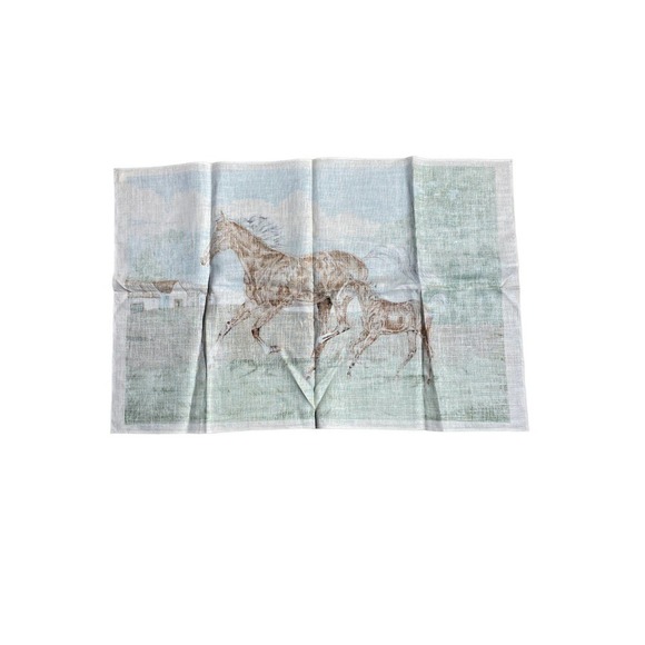 Vintage Ulster Fast Colours Horse/Farm Tea Towel. All Linen. Still has sticker! - Picture 5 of 7